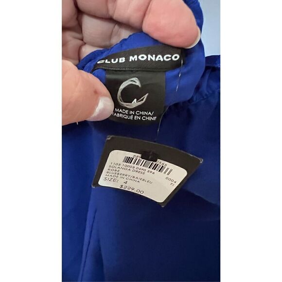Club Monaco Solanga Off-the-shoulder Royal Blue Dress SZ 4 NWT - Picture 6 of 10